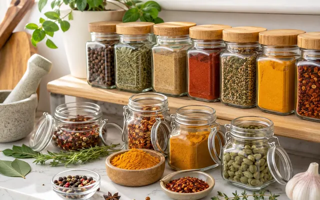 Spice storage jars and organizers