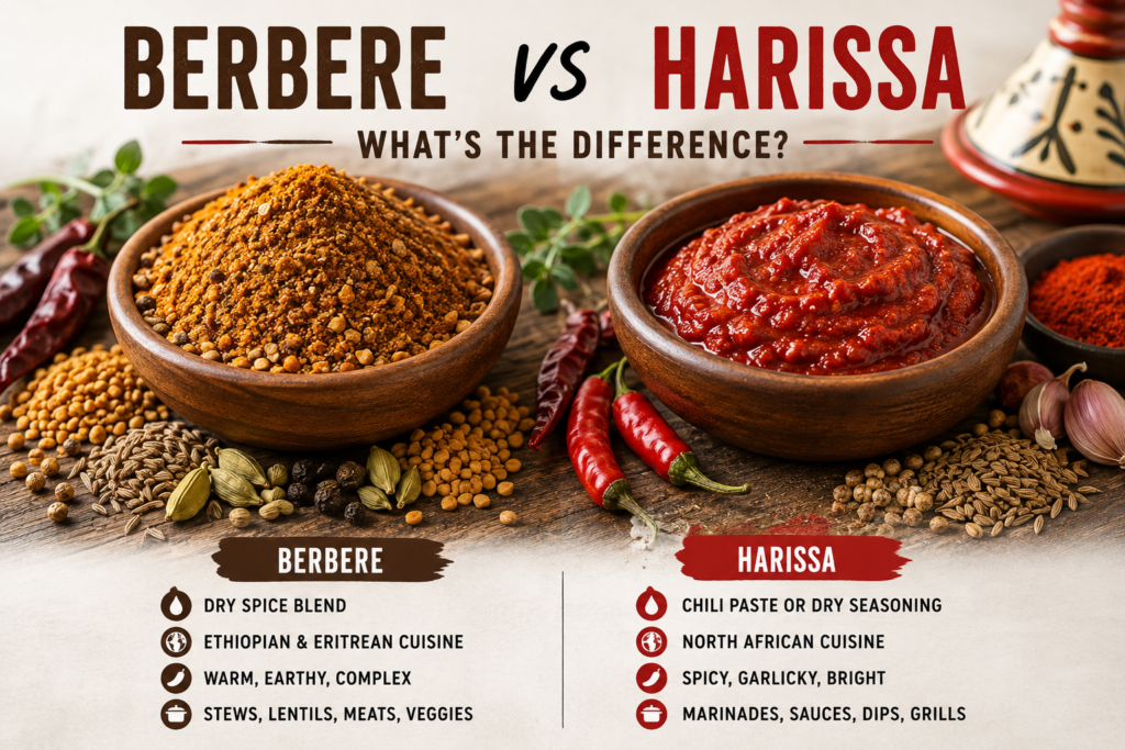 Berbere vs Harissa spice comparison